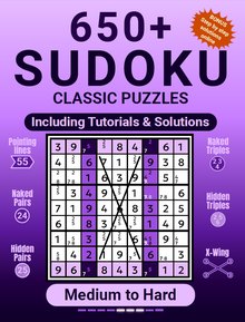 650+ Sudoku Classic Puzzles, Medium to Hard